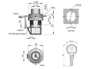 MS753 Cylinder Cabinet Lock