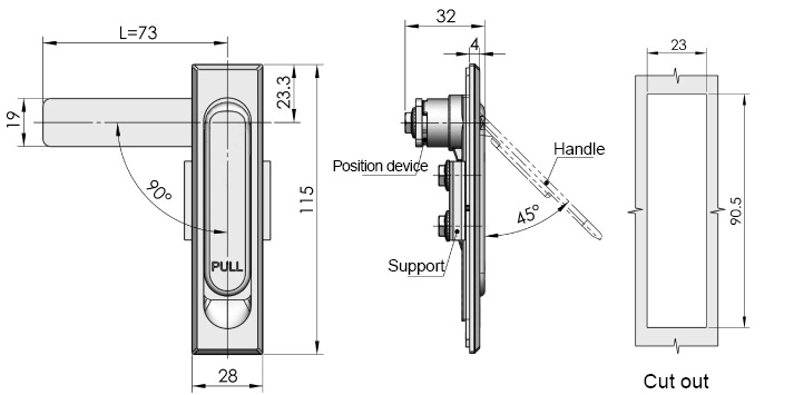 MS717 Swing Handle Cabinet Lock